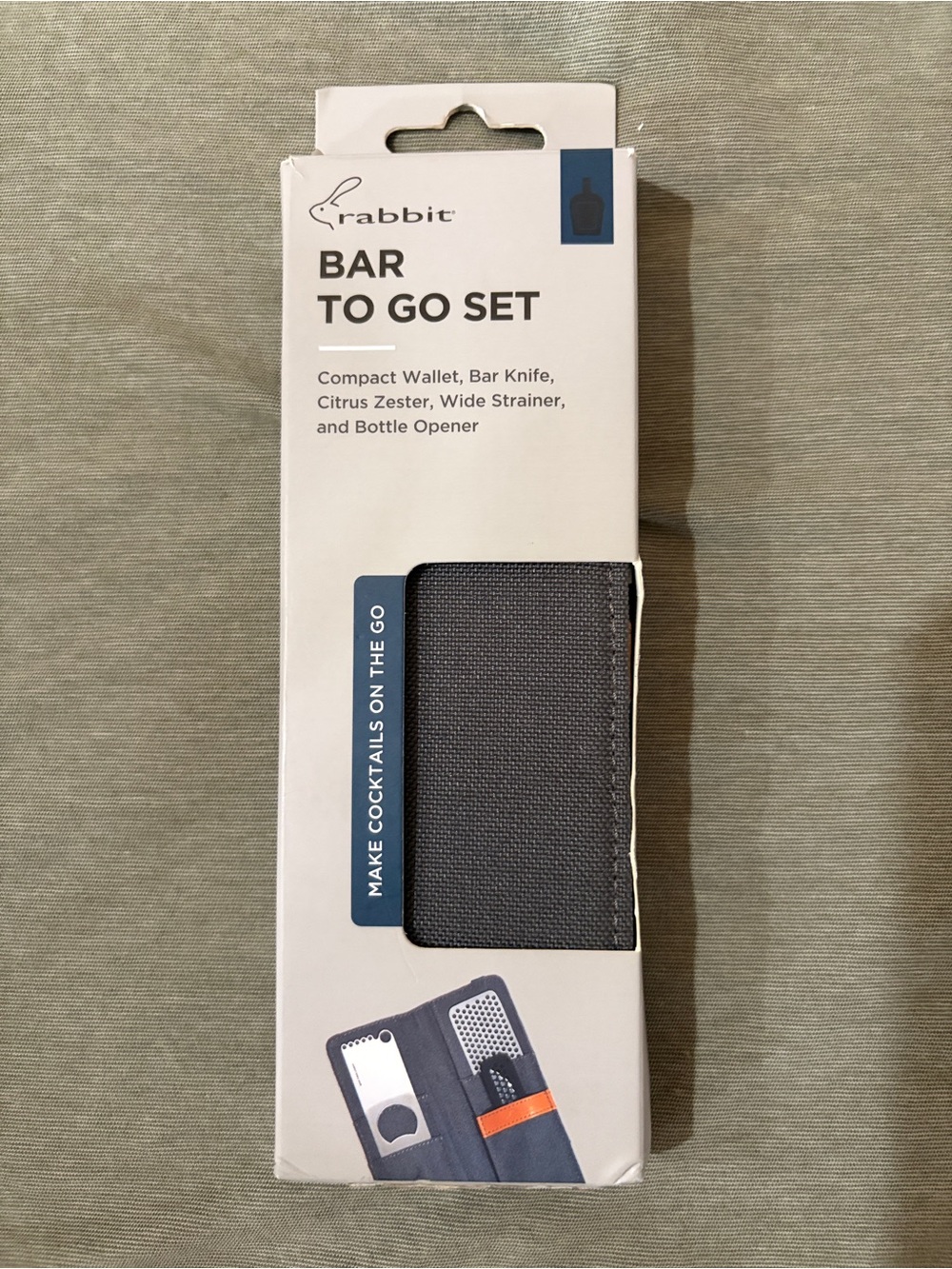 rabbit Bar To Go Set - Gray Compact Bar Knife & Cocktail Accessories